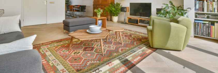 navajo rug in living room